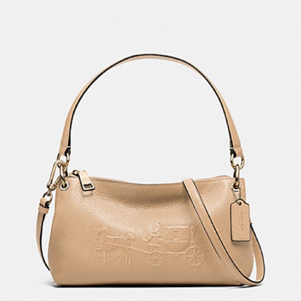 NWT COACH embossed horse and carriage Charles crossbody